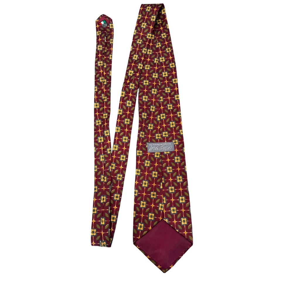 Lord & Taylor Kensington Collection 100% Italian Silk Tie Geometric Pattern
